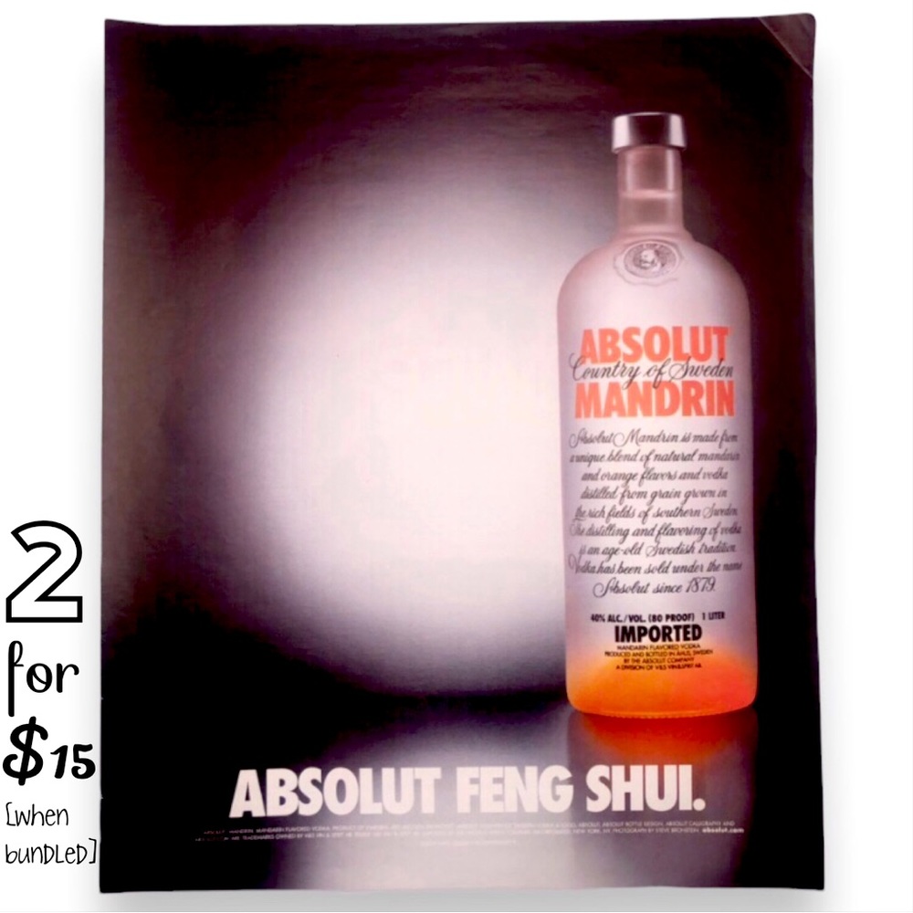 🟢[Absolut Vodka] ABSOLUT FENG SHUI Original 2003 Vintage Magazine Advertisement